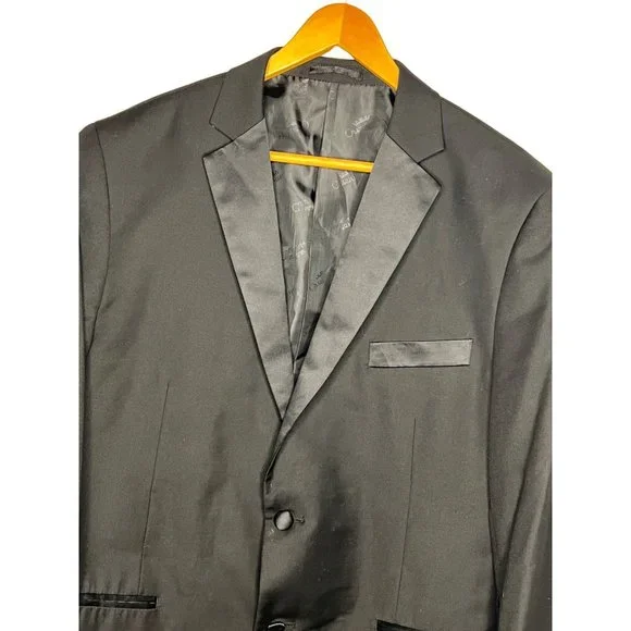 Carlo Losso 150 Performance sports coat black size 44R 2 button front high twist